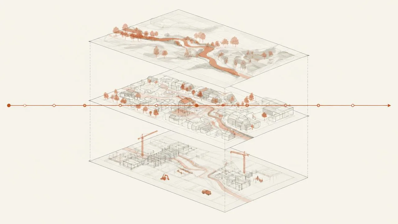 Three-layer conceptual illustration separating AI agent context, execution state, and durable research artifacts.
